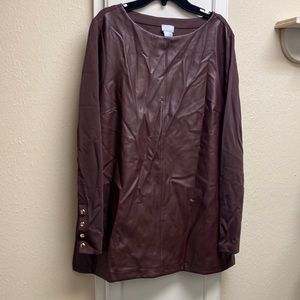 Brown leather blouse